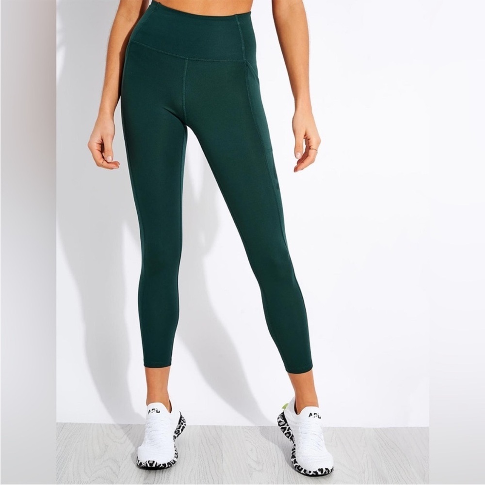 Girlfriend Collective Moss Green High Waisted 7/8 Length Leggings Size S Workout